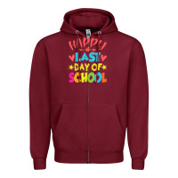 Burgundy happy last day of school teacher boys girls school last day Zipper Hoodie - linhVisuals