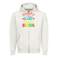 Oatmeal Heather happy last day of school teacher boys girls school last day Zipper Hoodie - linhVisuals