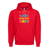 Red happy last day of school teacher boys girls school last day Zipper Hoodie - linhVisuals