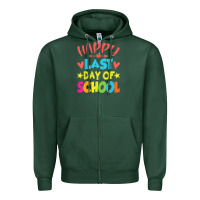 Sports Green happy last day of school teacher boys girls school last day Zipper Hoodie - linhVisuals