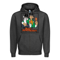 Charcoal Heather buddy thunderstruck friend Zipper Hoodie - linhVisuals