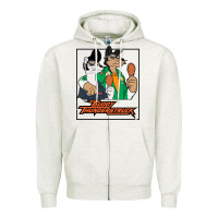 Oatmeal Heather buddy thunderstruck friend Zipper Hoodie - linhVisuals