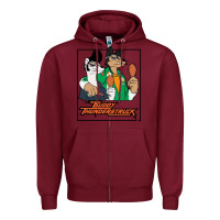 Burgundy buddy thunderstruck friend Zipper Hoodie - linhVisuals