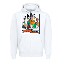 White buddy thunderstruck friend Zipper Hoodie - linhVisuals