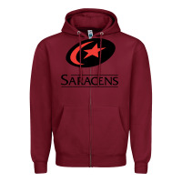 Burgundy saracens Zipper Hoodie - linhVisuals
