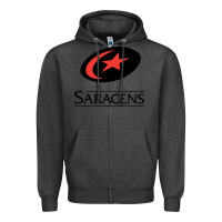 Charcoal Heather saracens Zipper Hoodie - linhVisuals