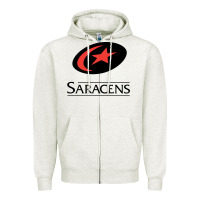 Oatmeal Heather saracens Zipper Hoodie - linhVisuals