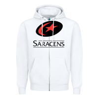 White saracens Zipper Hoodie - linhVisuals