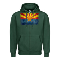 Sports Green arizona flag in grungy style raglan baseball tee Zipper Hoodie - linhVisuals