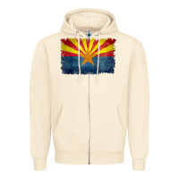 Sandshell arizona flag in grungy style raglan baseball tee Zipper Hoodie - linhVisuals