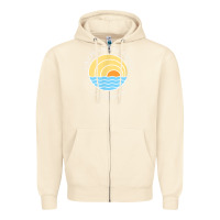 Sandshell cayman islands retro colorful ocean sunset palm tree novelty Zipper Hoodie - linhVisuals