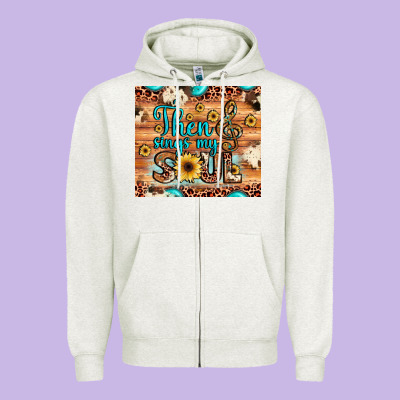 Then Sings My Soul Treble Clef Zipper Hoodie Designed By Jahusdesignshop
