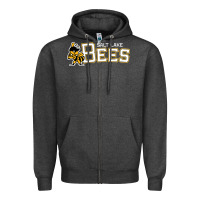 Charcoal Heather salt lake city bees Zipper Hoodie - linhVisuals