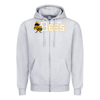 Heather Grey salt lake city bees Zipper Hoodie - linhVisuals