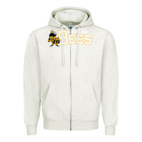 Oatmeal Heather salt lake city bees Zipper Hoodie - linhVisuals