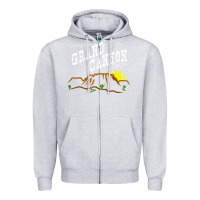 Heather Grey arizona grand canyon greetings souvenir tee shirt Zipper Hoodie - linhVisuals