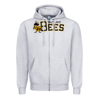 Heather Grey salt lake city bees Zipper Hoodie - linhVisuals