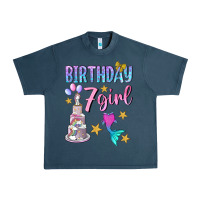 Midnight Navy birthday girl 7 Urban Heavy Tee - BundleAndBundleShop