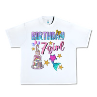 White birthday girl 7 Urban Heavy Tee - BundleAndBundleShop