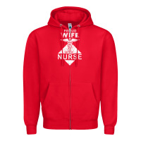 Red my husband is a nurse im a proud wife of a nurse Zipper Hoodie - linhVisuals