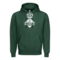 Sports Green my husband is a nurse im a proud wife of a nurse Zipper Hoodie - linhVisuals