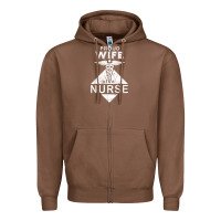 Chestnut my husband is a nurse im a proud wife of a nurse Zipper Hoodie - linhVisuals