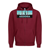 Burgundy arizona shirt   saguaro cactus desert landscape t shirt Zipper Hoodie - linhVisuals