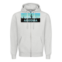 Dove Grey arizona shirt   saguaro cactus desert landscape t shirt Zipper Hoodie - linhVisuals