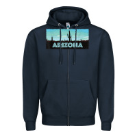 Navy arizona shirt   saguaro cactus desert landscape t shirt Zipper Hoodie - linhVisuals