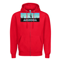 Red arizona shirt   saguaro cactus desert landscape t shirt Zipper Hoodie - linhVisuals