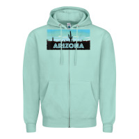 Seafoam arizona shirt   saguaro cactus desert landscape t shirt Zipper Hoodie - linhVisuals