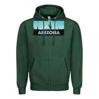 Sports Green arizona shirt   saguaro cactus desert landscape t shirt Zipper Hoodie - linhVisuals