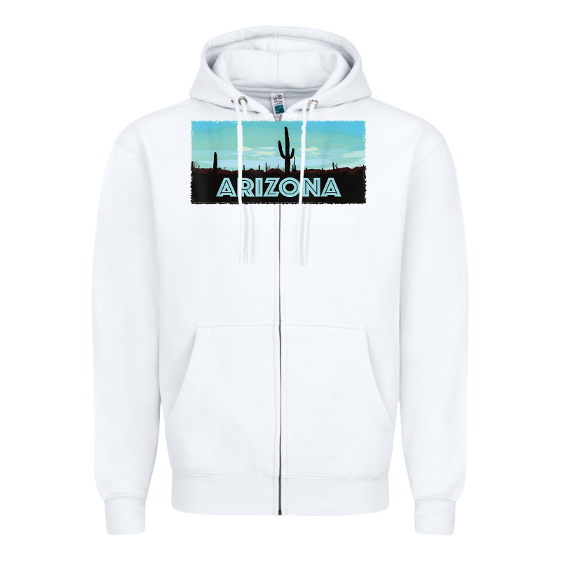 Arizona Shirt   Saguaro Cactus Desert Landscape T Shirt Zipper Hoodie by linhVisuals | Teevron