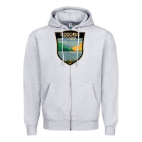 Heather Grey codorus state park pennsylvania badge vintage Zipper Hoodie - linhVisuals