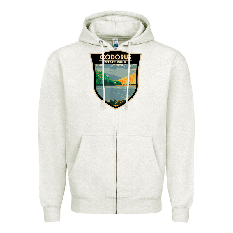 Codorus State Park Pennsylvania Badge Vintage Zipper Hoodie by linhVisuals | Teevron