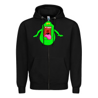 Black slimer ghost anime Zipper Hoodie - linhVisuals