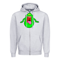 Heather Grey slimer ghost anime Zipper Hoodie - linhVisuals