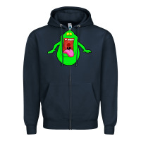 Navy slimer ghost anime Zipper Hoodie - linhVisuals