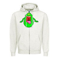 Oatmeal Heather slimer ghost anime Zipper Hoodie - linhVisuals