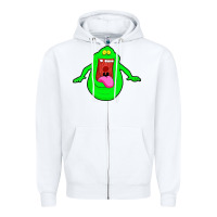 White slimer ghost anime Zipper Hoodie - linhVisuals