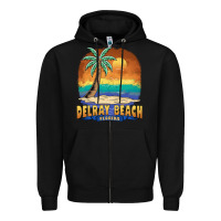 Black delray beach florida  vintage distressed souvenir long sleeve t shirt Zipper Hoodie - linhVisuals
