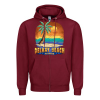 Burgundy delray beach florida  vintage distressed souvenir long sleeve t shirt Zipper Hoodie - linhVisuals