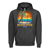 Charcoal Heather delray beach florida  vintage distressed souvenir long sleeve t shirt Zipper Hoodie - linhVisuals