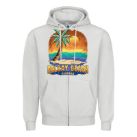 Dove Grey delray beach florida  vintage distressed souvenir long sleeve t shirt Zipper Hoodie - linhVisuals
