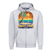 Heather Grey delray beach florida  vintage distressed souvenir long sleeve t shirt Zipper Hoodie - linhVisuals