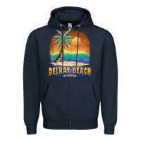 Navy delray beach florida  vintage distressed souvenir long sleeve t shirt Zipper Hoodie - linhVisuals