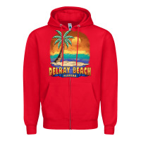 Red delray beach florida  vintage distressed souvenir long sleeve t shirt Zipper Hoodie - linhVisuals