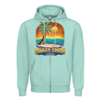 Seafoam delray beach florida  vintage distressed souvenir long sleeve t shirt Zipper Hoodie - linhVisuals