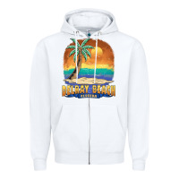 White delray beach florida  vintage distressed souvenir long sleeve t shirt Zipper Hoodie - linhVisuals
