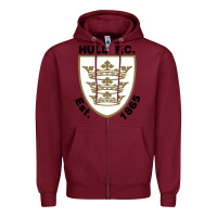 Burgundy hull fc Zipper Hoodie - linhVisuals
